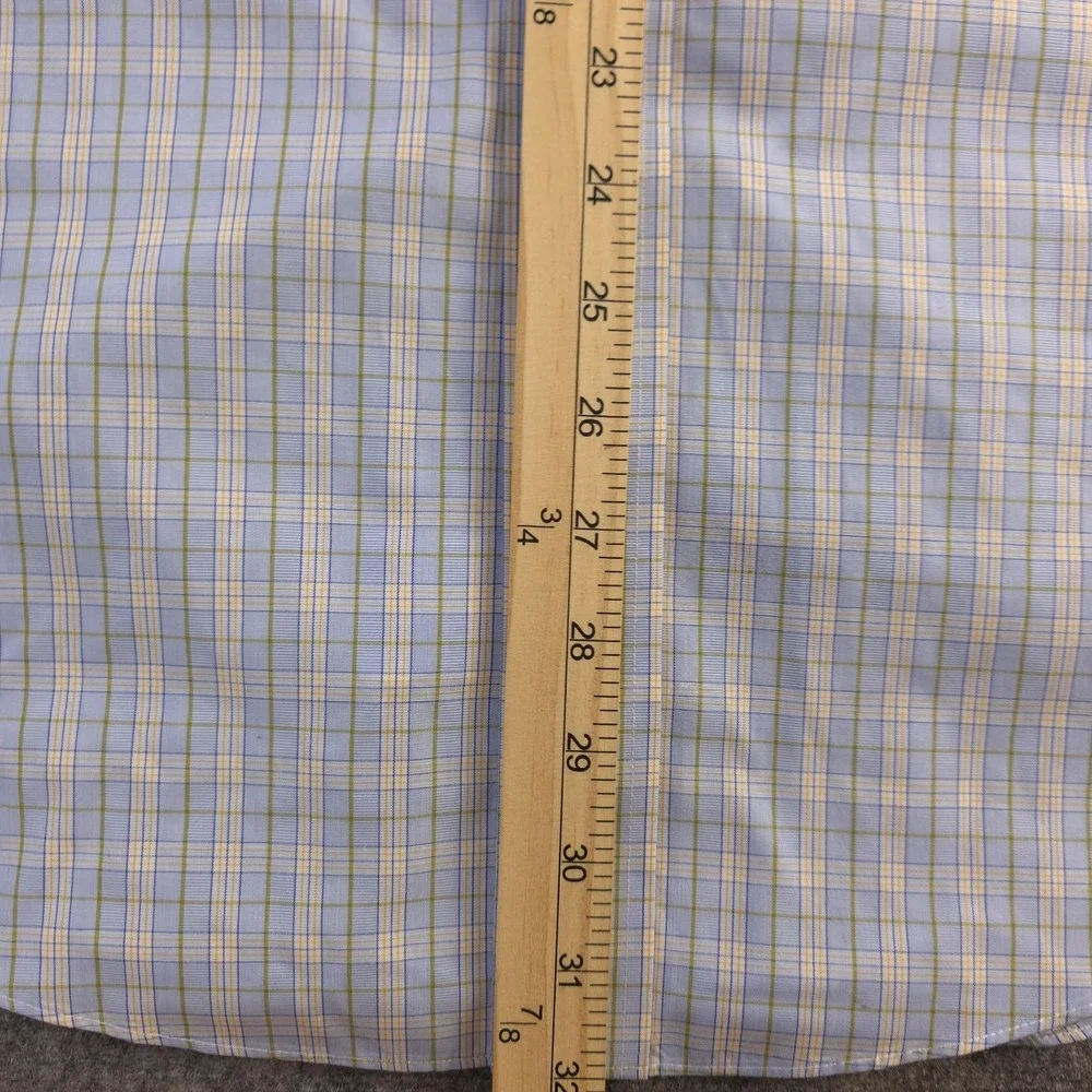 Brooks Brothers Dress Shirt 16‎ 4/5 Non Iron Blue Check Button Down Cotton